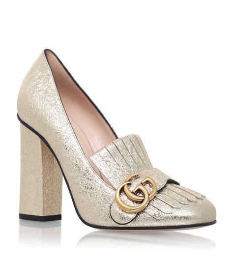 gucci marmount pump metallic|Gucci low heel pumps.